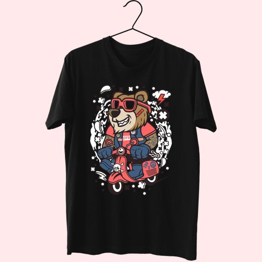 Bear Scooterist Funny Graphic T Shirt.jpeg