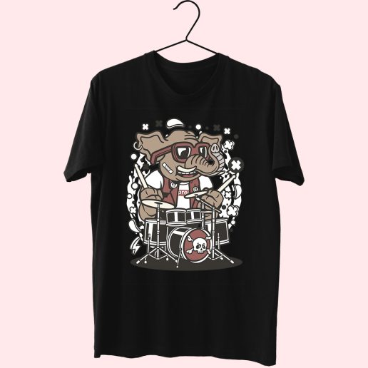 Elephant Drummer Funny Graphic T Shirt.jpeg