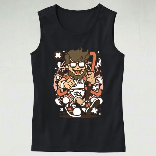 Hipster Field Hockey Graphic Tank Top