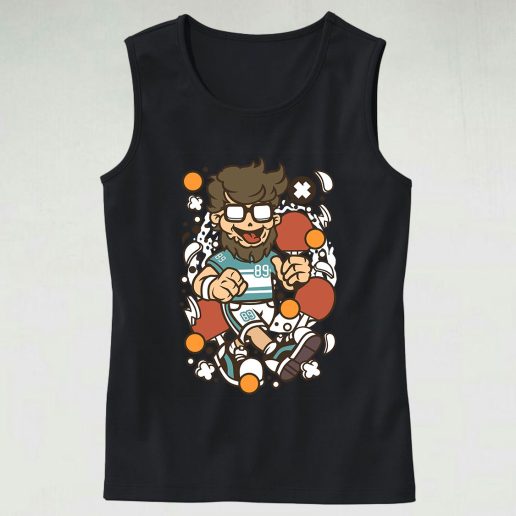 Hipster Ping Pong Graphic Tank Top