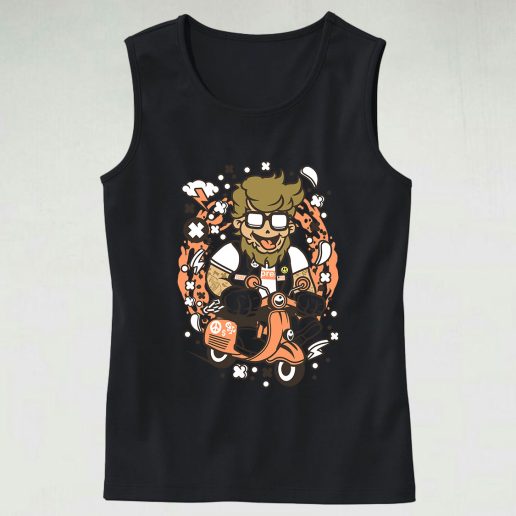 Hipster Scooterist Graphic Tank Top