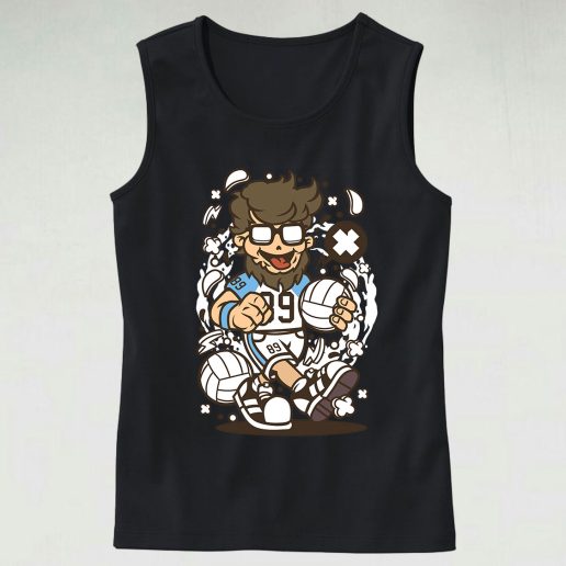 Hipster Volley Ball Player Graphic Tank Top