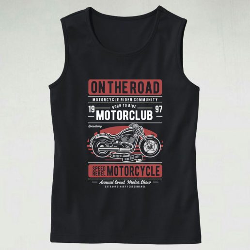 Motorcycle On The Road Graphic Tank Top