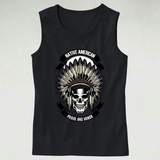 Native American Skull Graphic Tank Top