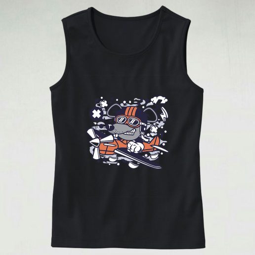 Rat Pilot Graphic Tank Top