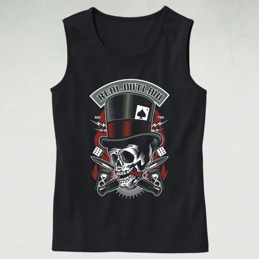 Real Outlaw Skull Graphic Tank Top