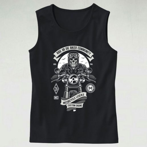 Ride Or Die Biker Club Graphic Tank Top