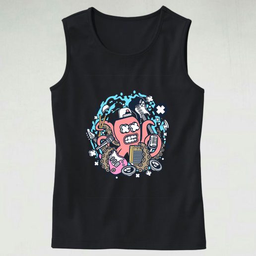 Rock Octopus Graphic Tank Top