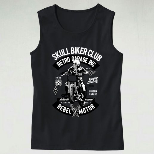 Skull Biker Club Graphic Tank Top