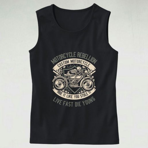 Skull Rebel Motorcycle Graphic Tank Top