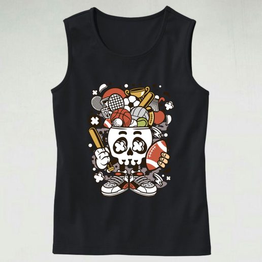 Sports Skull Head Graphic Tank Top