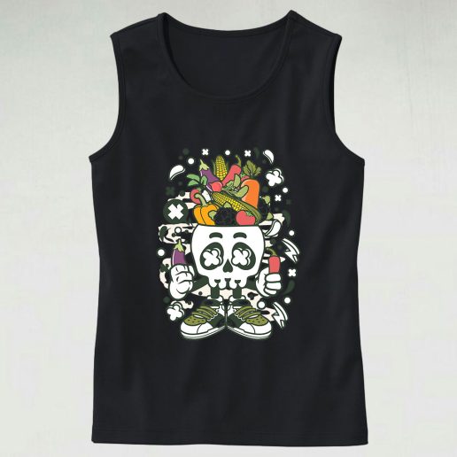 Vegetable Skull Head Graphic Tank Top