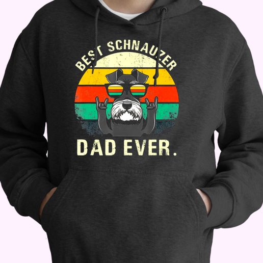 Best Schnauzer Dad Ever 80s Oversized Hoodie