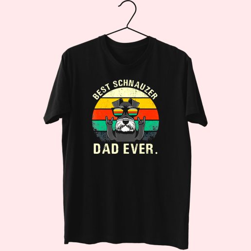 Best Schnauzer Dad Ever 80s T Shirt Fashion