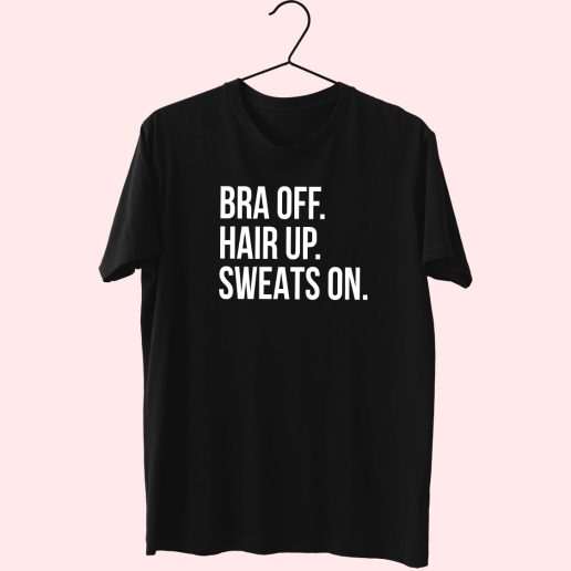 Bra Off Hair Up Trendy 70s T Shirt Outfit