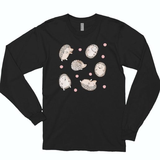 Cute Hedgehog 80s Long Sleeve T Shirt Style