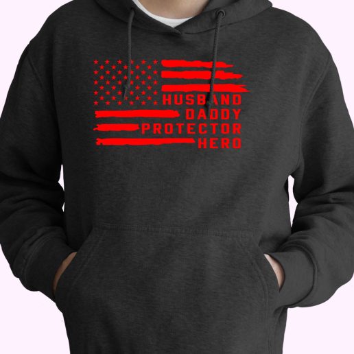 Dad Usa Flag Patriotic 80s Oversized Hoodie