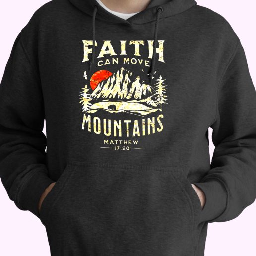 Faith Can Move Mountains Religious Bible Christian Jesus 80s Oversized Hoodie