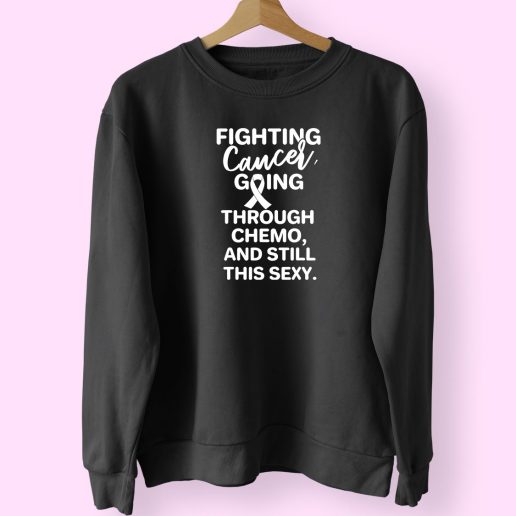 Fighting Lung Cancer Going Through Chemo Still This Sexy Trendy 80s Sweatshirt