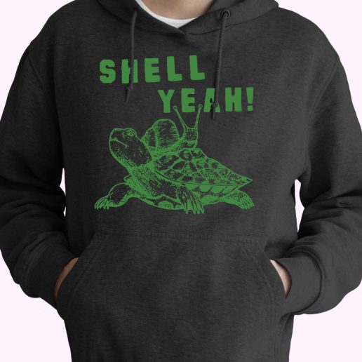 Funny Turtle Shell Yeah Tortoise 80s Oversized Hoodie