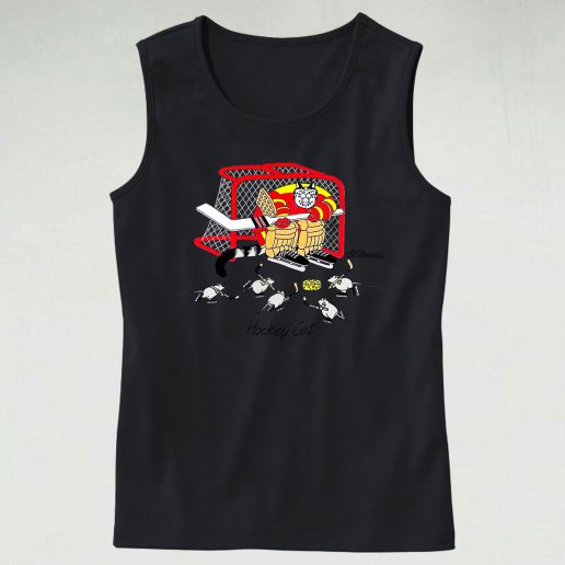 Hockey Cat And Mice Nos Kliban Crazy 70s Tank Top Style