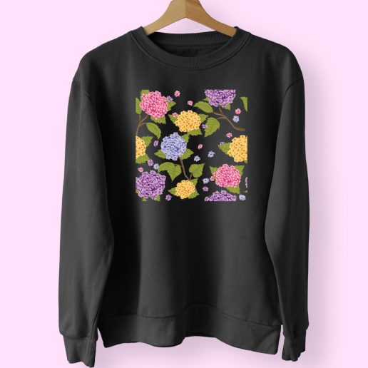 Hydrangea Flower Trendy 80s Sweatshirt