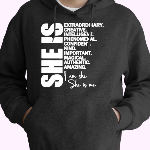 I Am She She Is Meaning 80s Oversized Hoodie