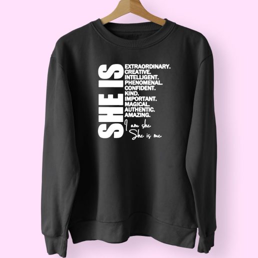 I Am She She Is Meaning Trendy 80s Sweatshirt