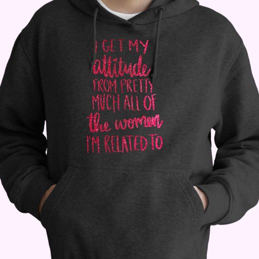 I Get My Attitude 80s Oversized Hoodie