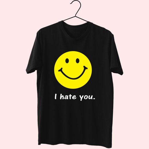 I Hate You Funny College Smiley 70s T Shirt Outfit