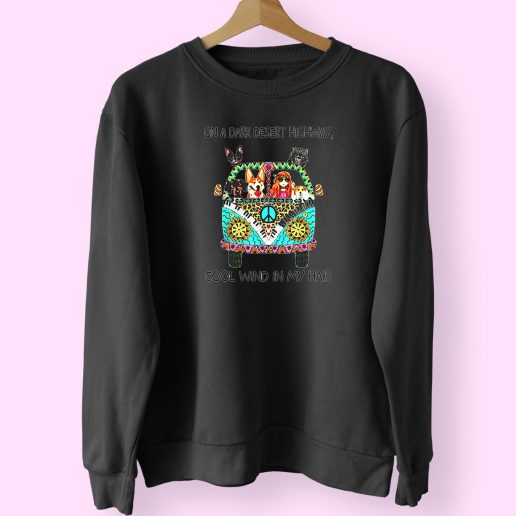 In Highway Wind Hair Trendy 80s Sweatshirt