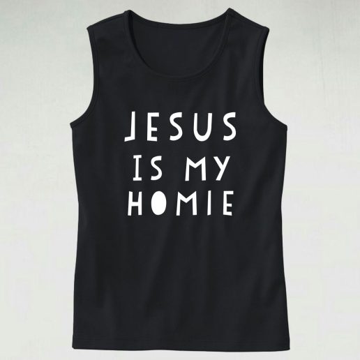 Jesus Is My Homie Quote 70s Tank Top Style