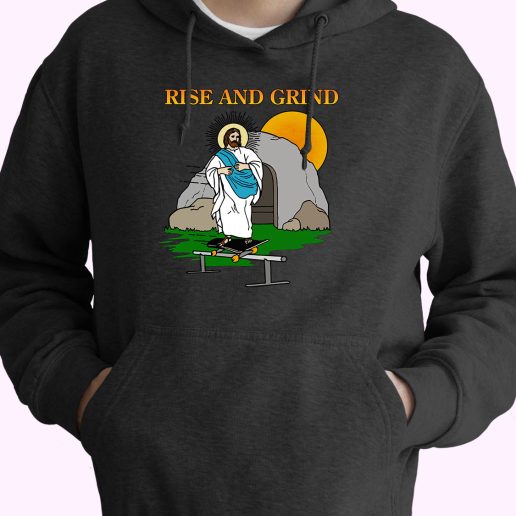 Jesus Rise And Grind 70s Basic Hoodie 1.jpeg