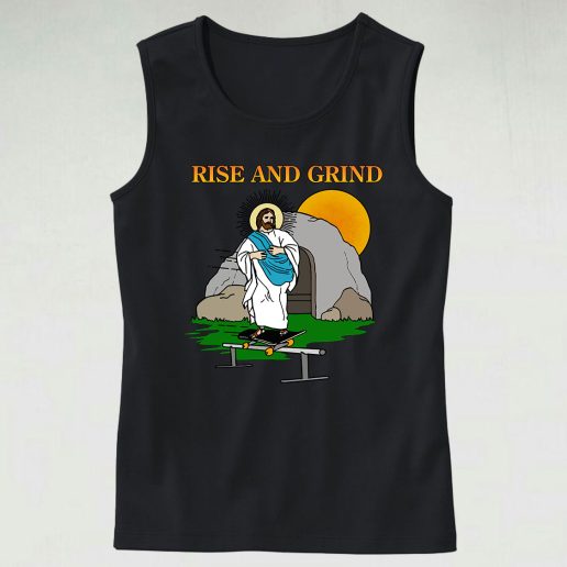 Jesus Rise And Grind 70s Tank Top Style