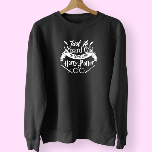 Just Wizard Girl Love Harry Potter Vintage 70s Sweatshirt