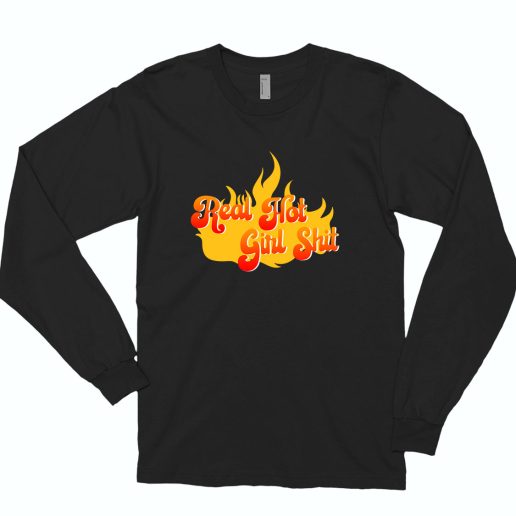 Megan Thee Stallion Real Hot Girl Flame 70s Long Sleeve T shirt