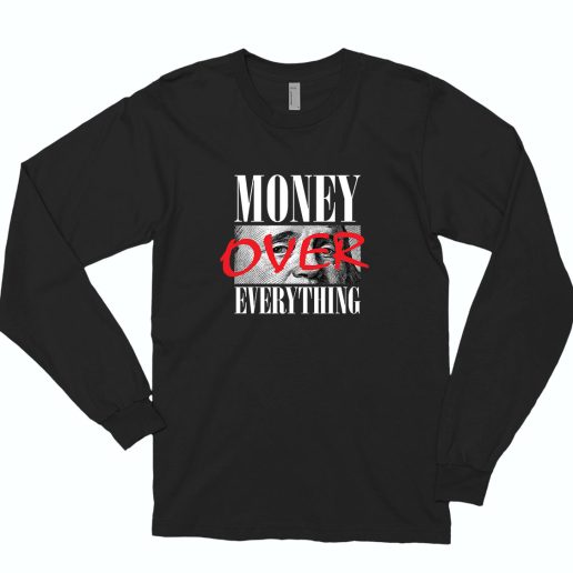 Money Over Everything Vintage 70s Long Sleeve T shirt