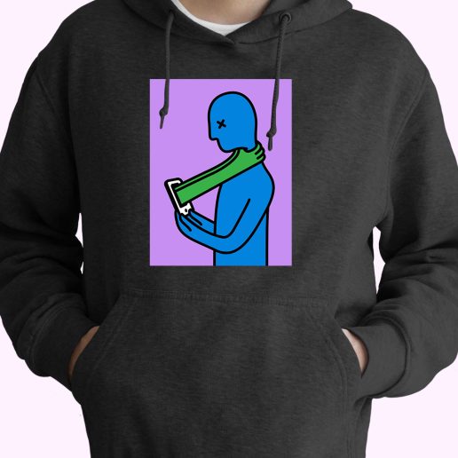 Nomophobia Phone Addiction Vintage 90s 70s Basic Hoodie 1.jpeg