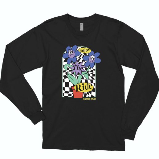 Reclaimed Enjoy The Ride Vintage 80s Style 70s Long Sleeve T shirt