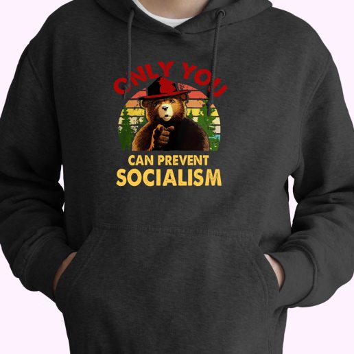 Retro Only You Can Prevent Socialism 70s Basic Hoodie 1.jpeg