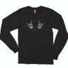 Skeleton Hand Rock 70s Long Sleeve T Shirt