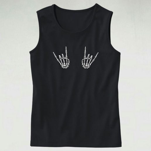 Skeleton Hand Rock Casual Tank Top Outfit