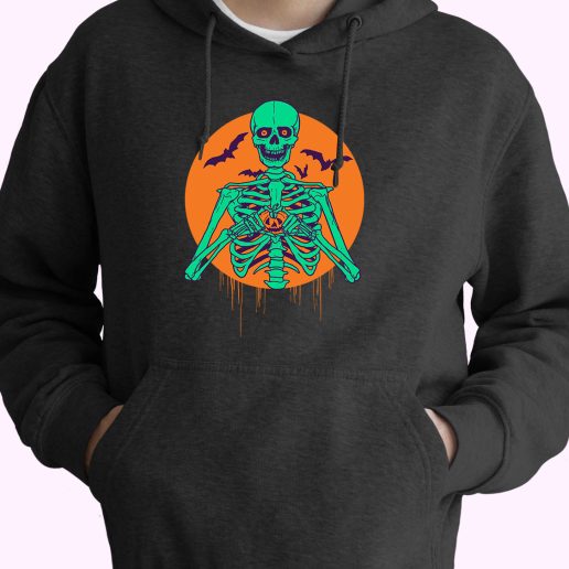 Skeleton I Love Halloween Pumpkin Heart Crop Top Shirt 70s Basic Hoodie 1.jpeg