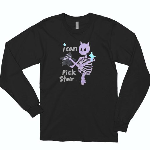 Skull I Can Pick Star 80s Long Sleeve T Shirt Style