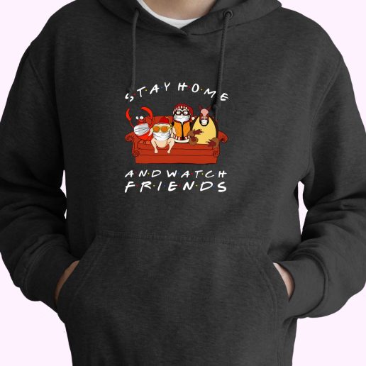 Stay Home And Watch Friends 70s Basic Hoodie 1.jpeg