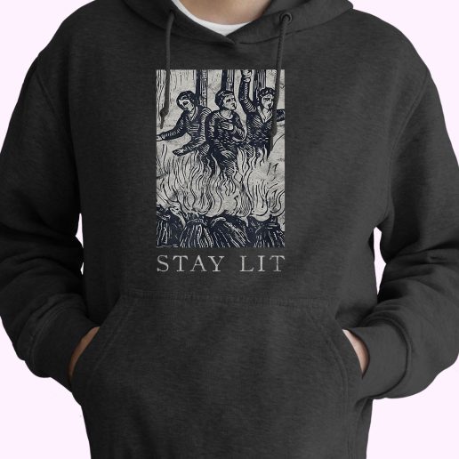 Stay Lit Satan Devil Hell 80s Oversized Hoodie