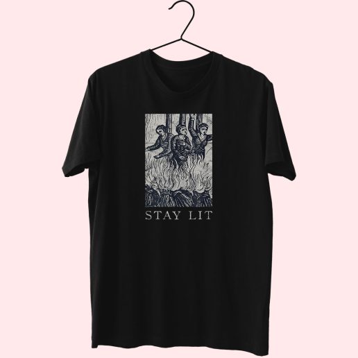 Stay Lit Satan Devil Hell 80s T Shirt Fashion