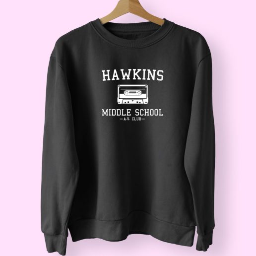 Stranger Things Hawkins Av Club Vintage 70s Sweatshirt