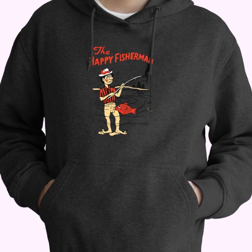 The Happy Fisherman Funny Joke 70s Basic Hoodie 1.jpeg