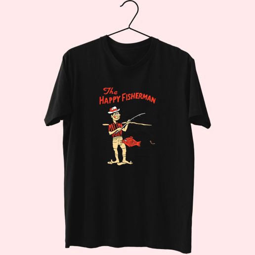 The Happy Fisherman Funny Joke 70s T Shirt Outfit